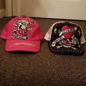 2 Ed Hardy Style hats